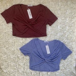 ✨2 NWT✨Wrap Style Crop Tops